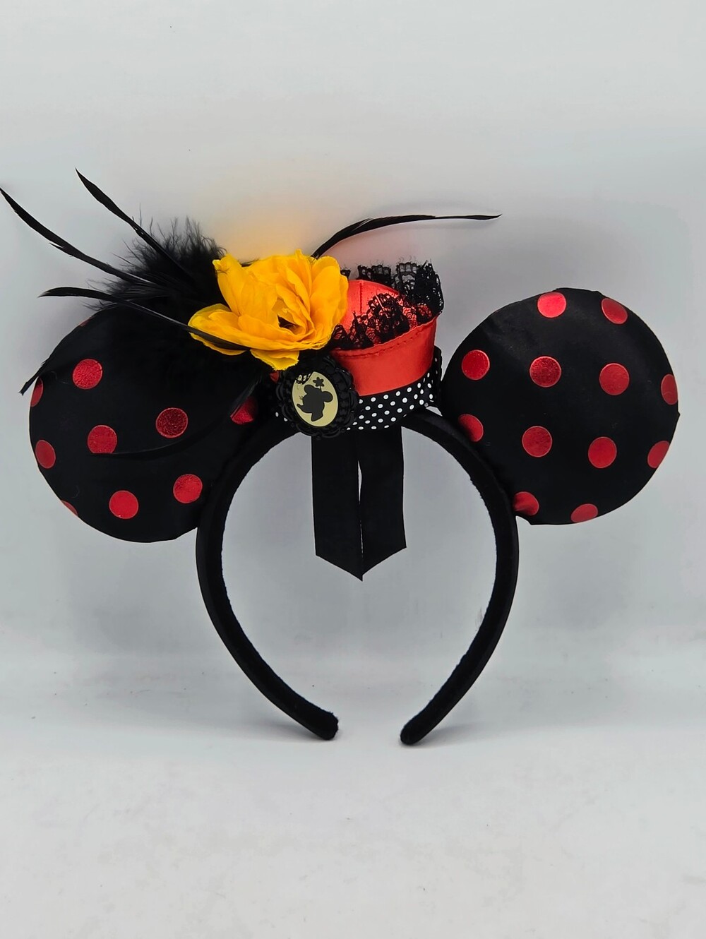 Disney Parks Minnie Mouse Victorian Cameo Mini Top Hat Ear Dapper Day Rare - Picture 2 of 11